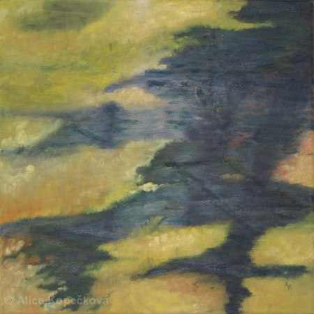 ZRCADLO LÉTA, 2014, 40x40, OLEJ
